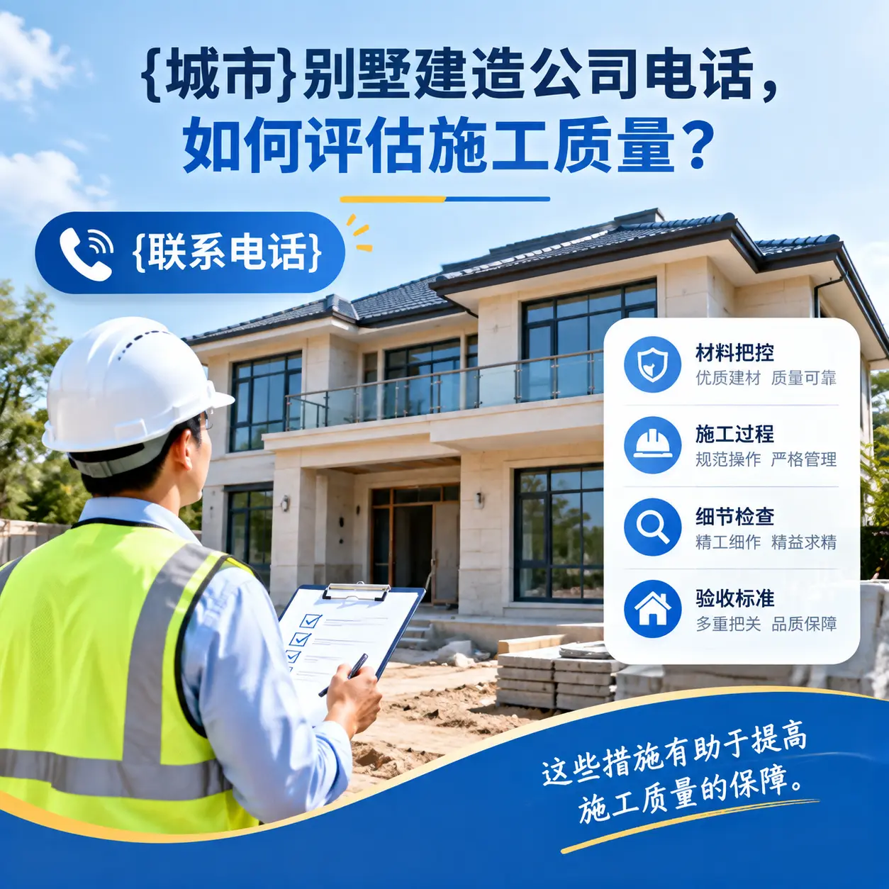 都匀别墅建造公司电话,如何评估施工质量?